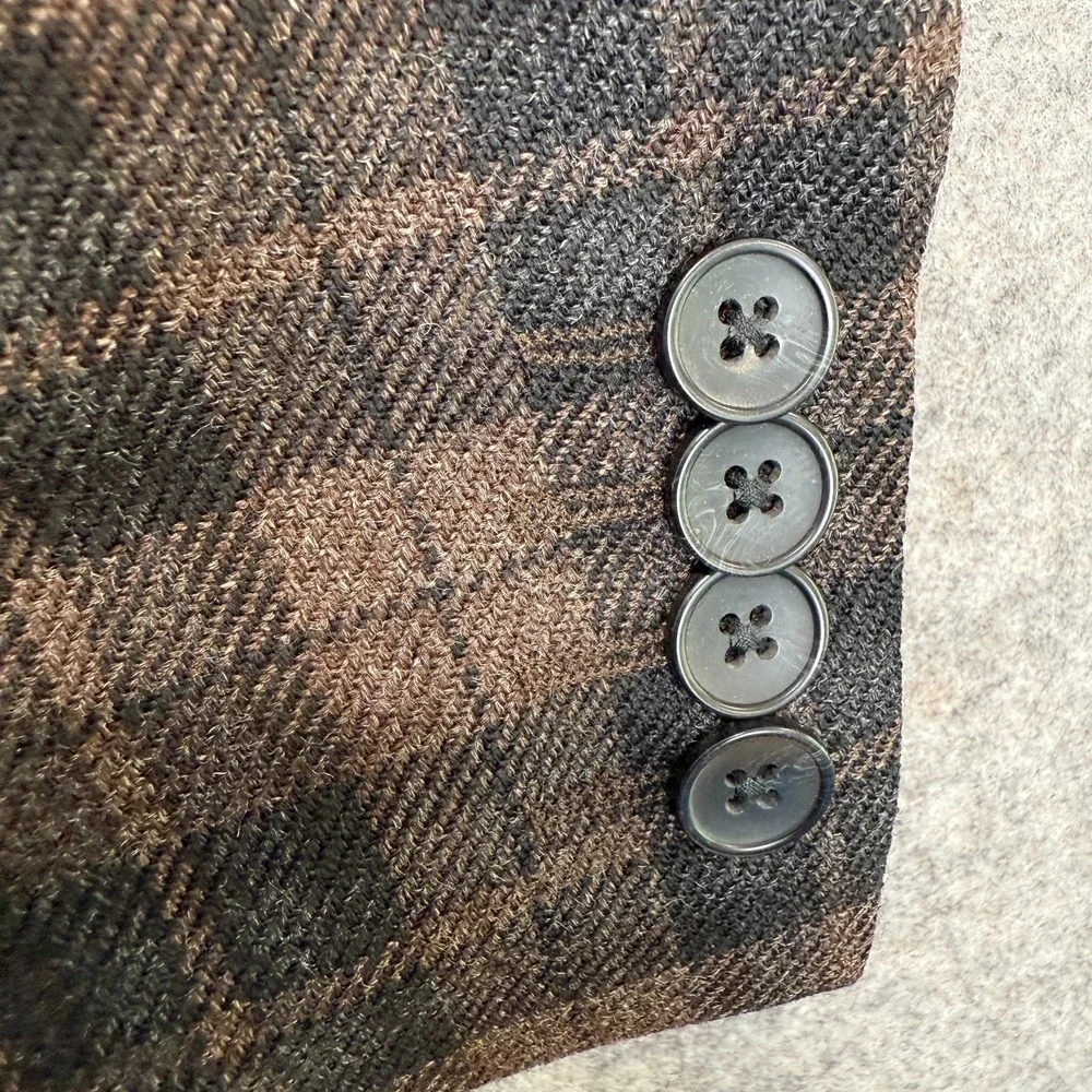 Stafford Signature Tweed Sport Coat Mens 44 R Slim‎ Tartan Plaid Blazer Jacket